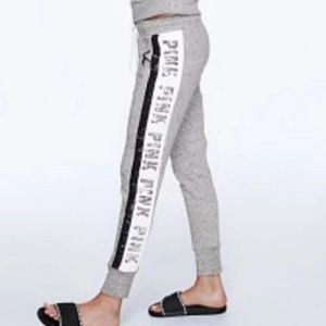 HTF VS Pink Bling Skinny Jogger Size L